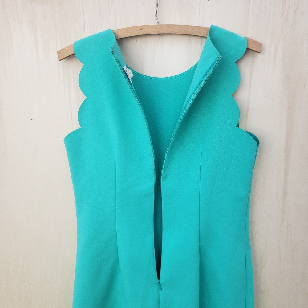 J. Crew Factory Sleeveless Scalloped Mini Dress in Aqua - Picture 9 of 9